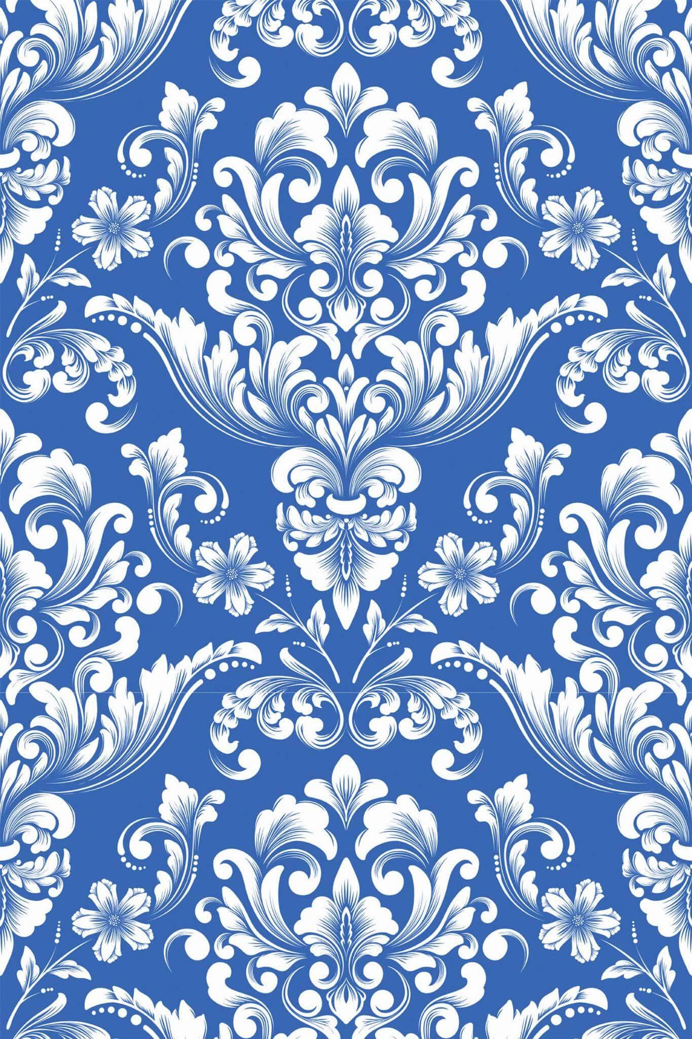 Blue Damask Wallpaper