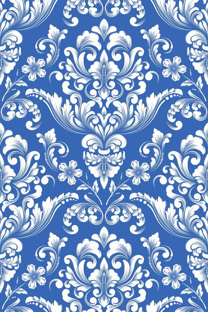 Blue Damask Wallpaper