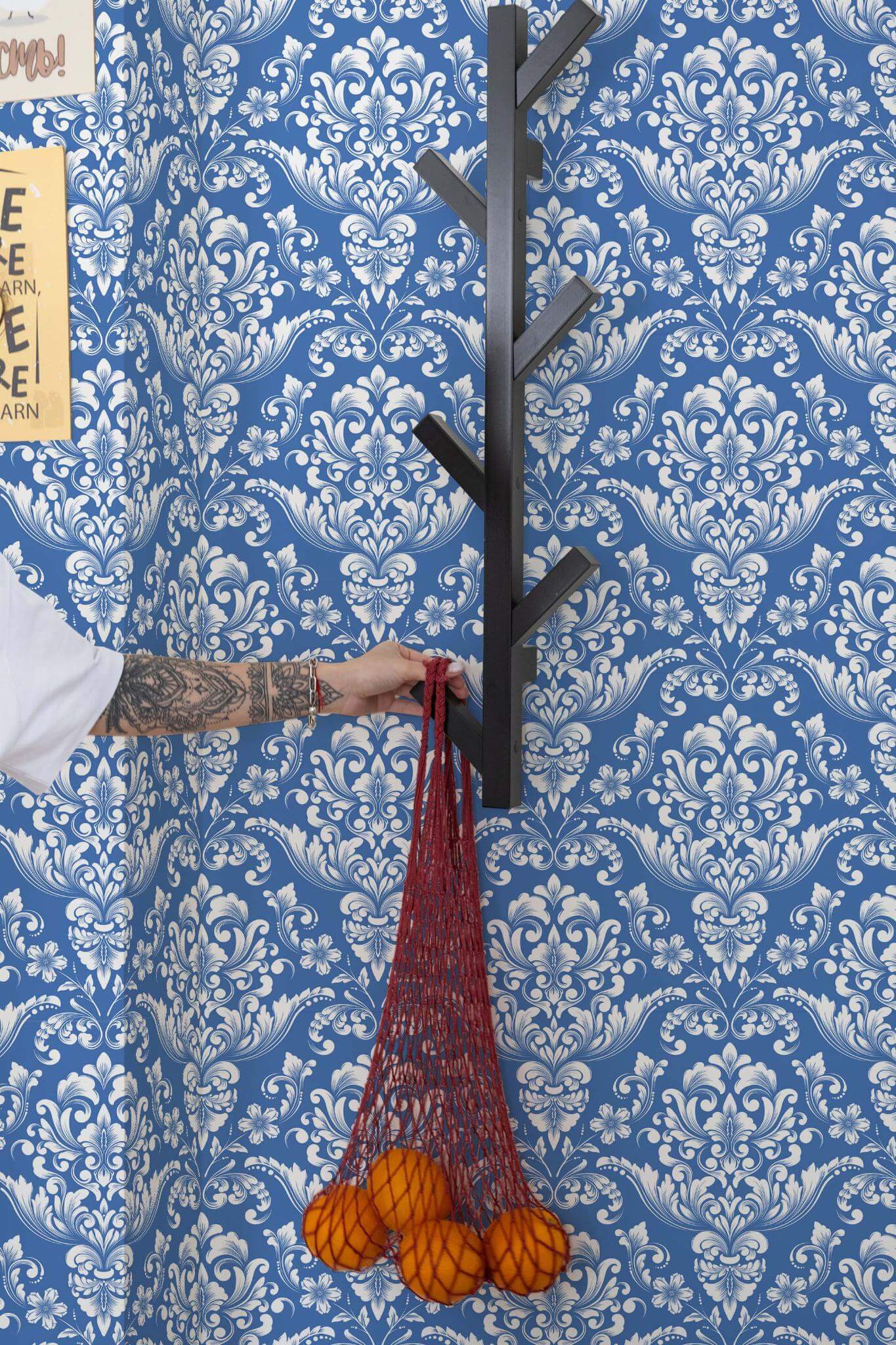 Blue Damask Wallpaper