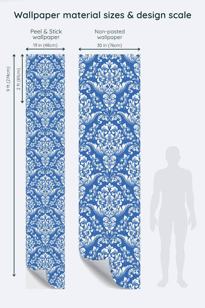 Blue Damask Wallpaper