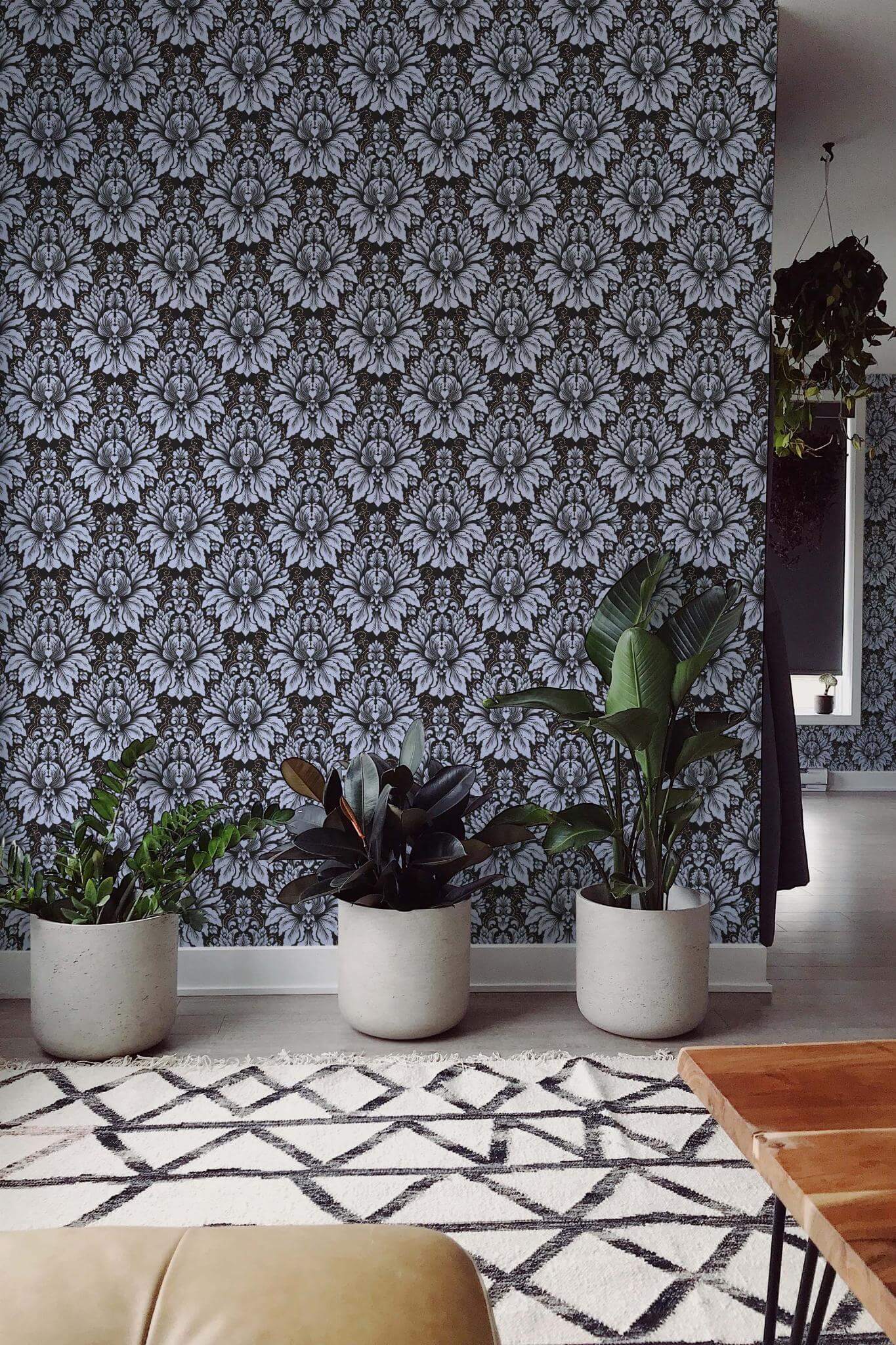 Black Damask Wallpaper