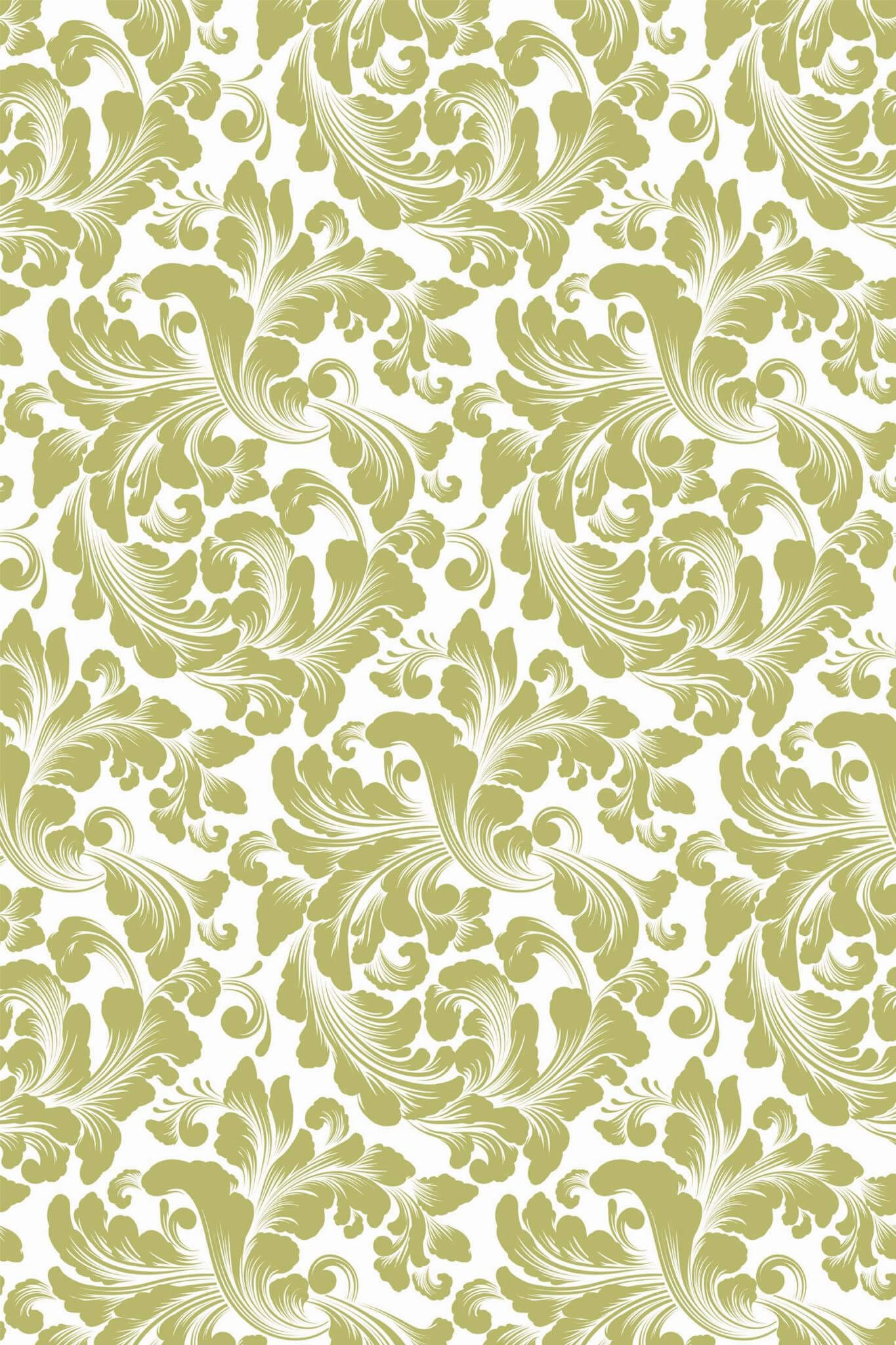 Green Damask Wallpaper