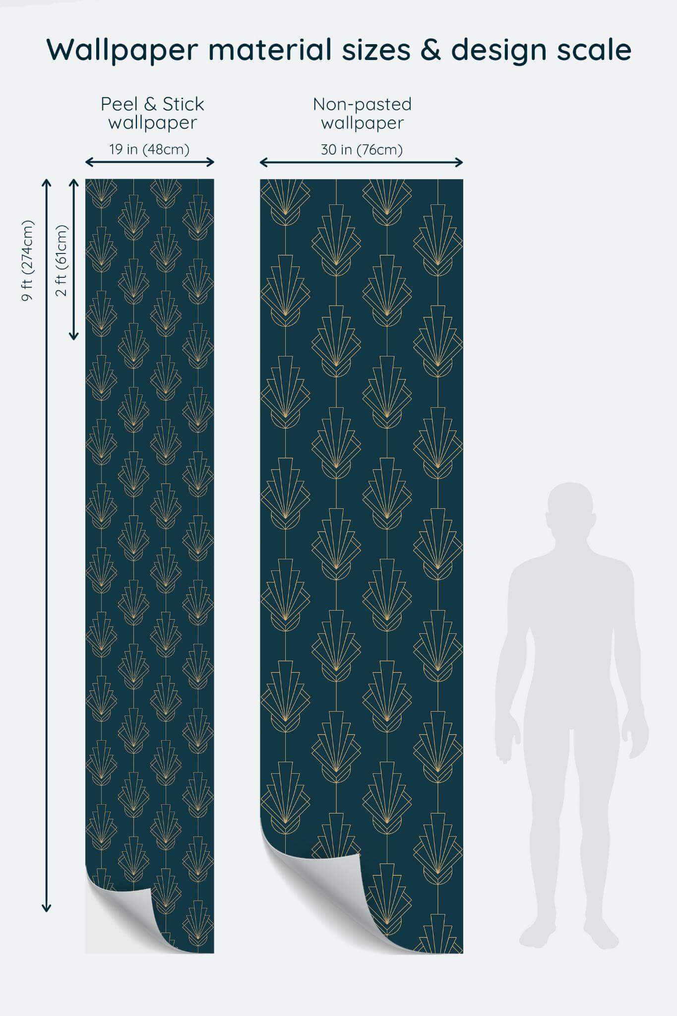 Blue Art Deco Wallpaper