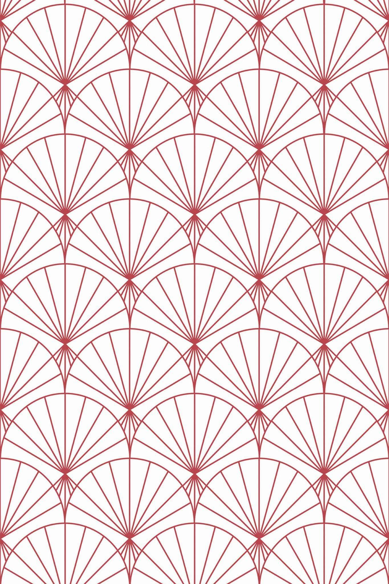 Red Art Deco Wallpaper