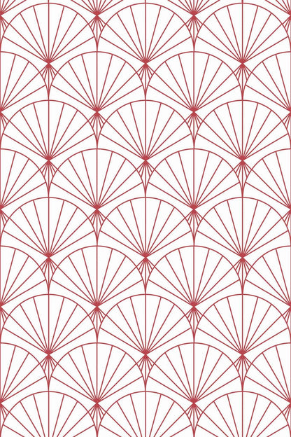 Red Art Deco Wallpaper