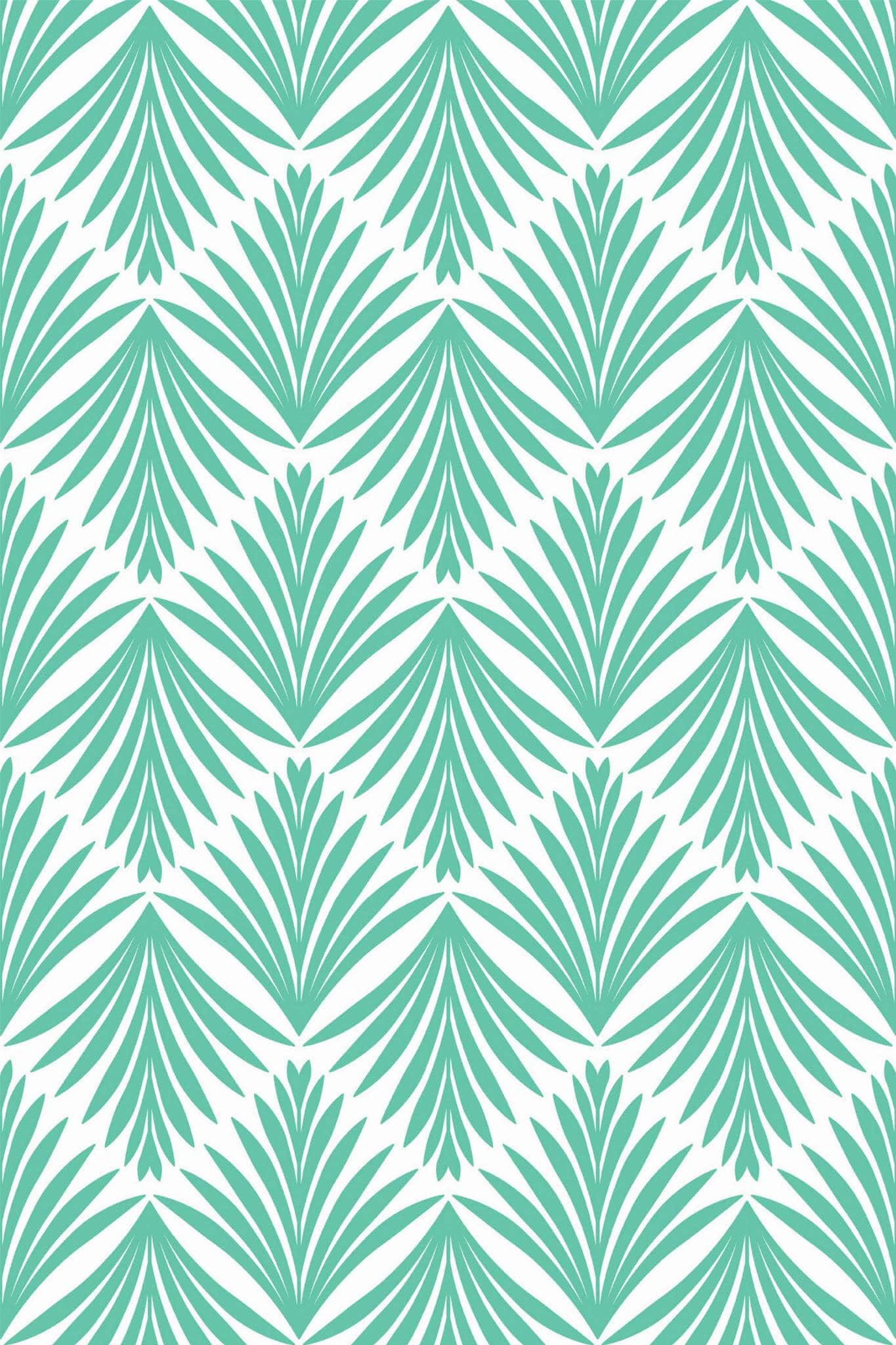 Blue Palm Leaf Wallpaper