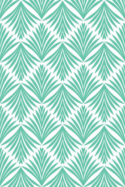 Blue Palm Leaf Wallpaper