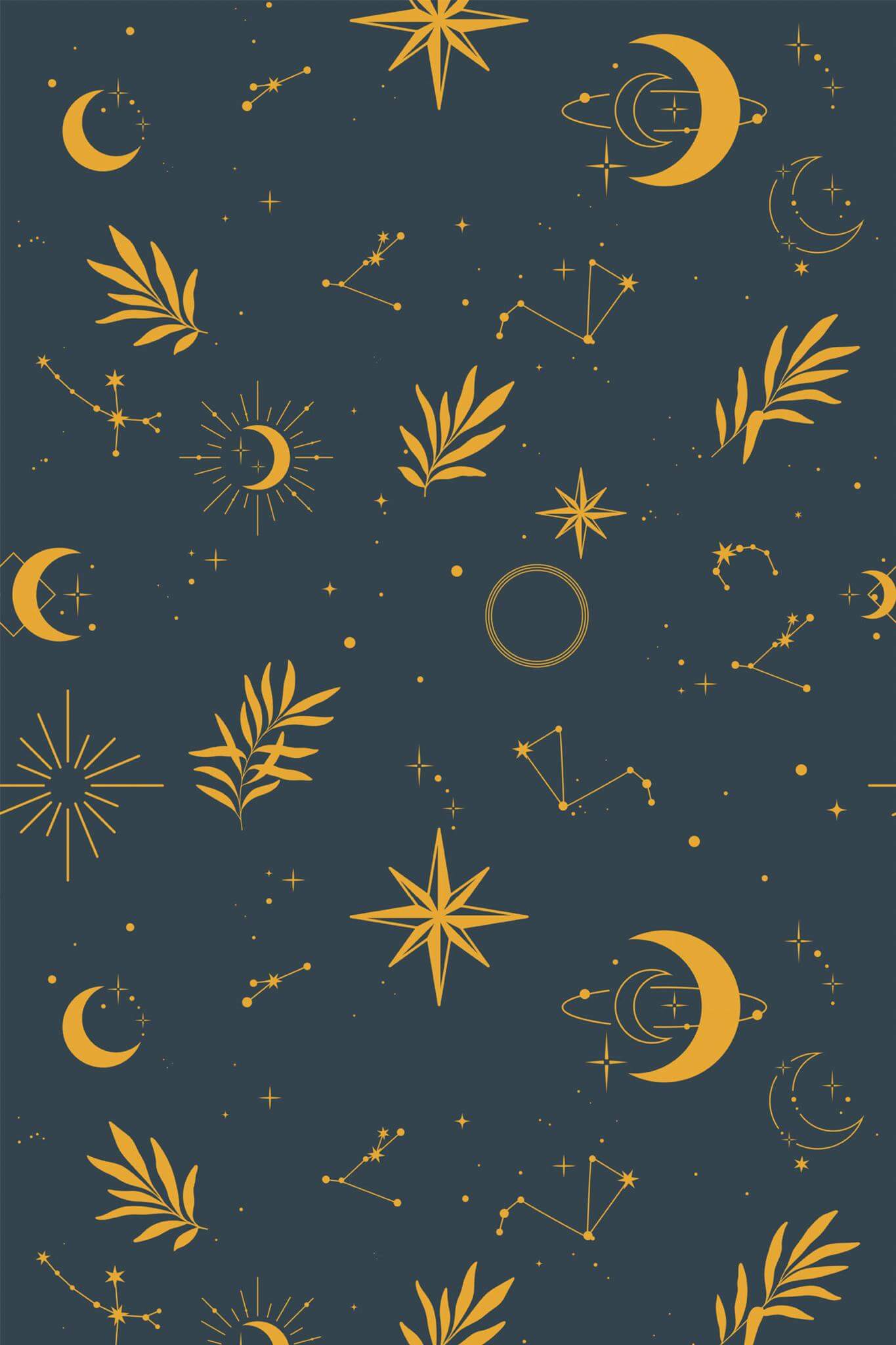 Moon and Stars Wallpaper