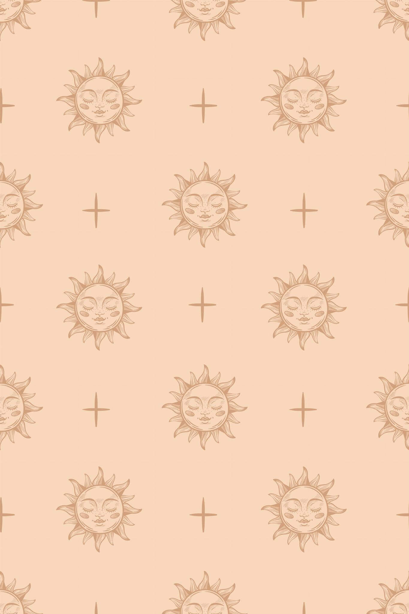 Beige Boho Wallpaper