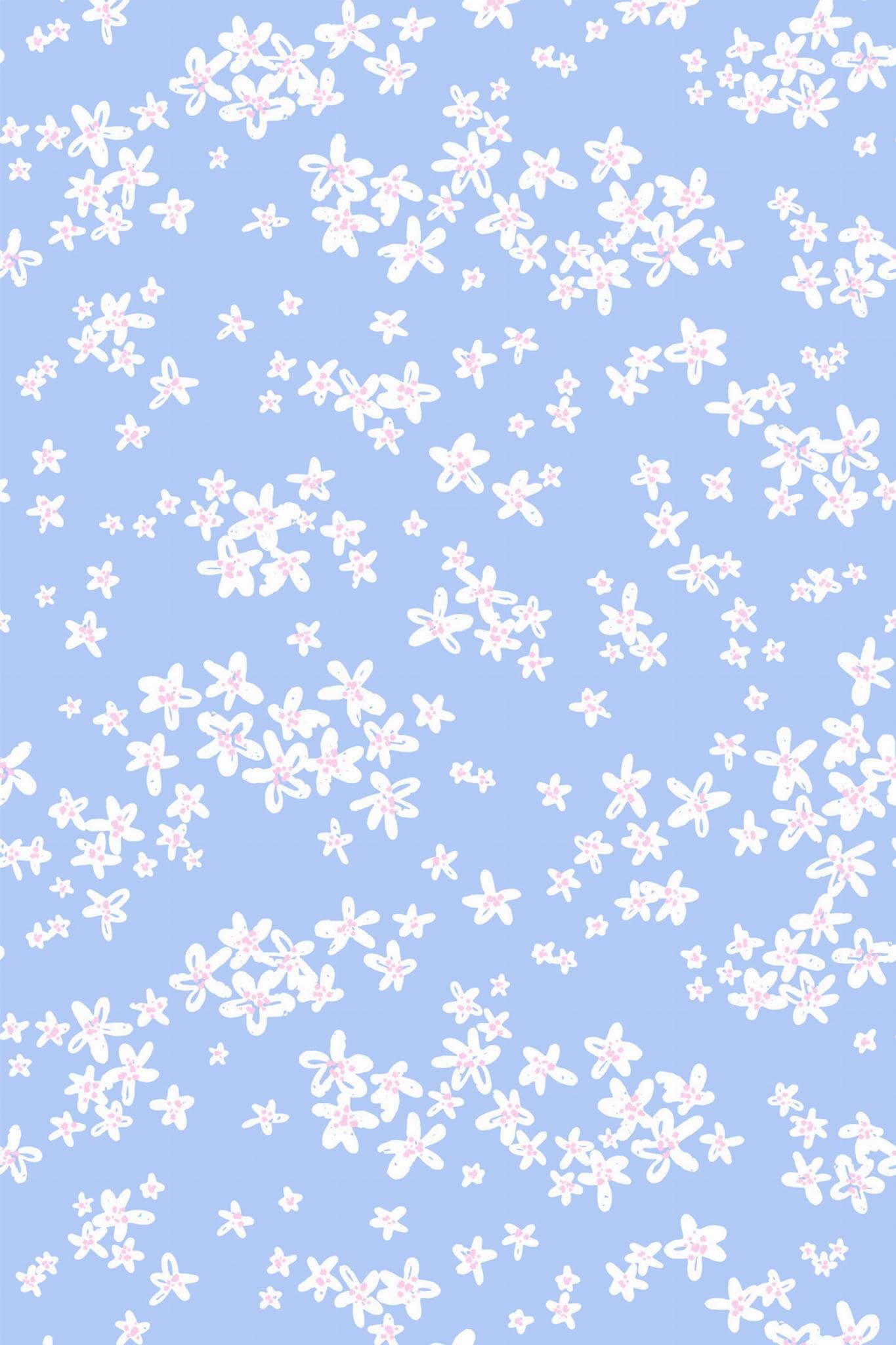 Light Blue Floral Wallpaper