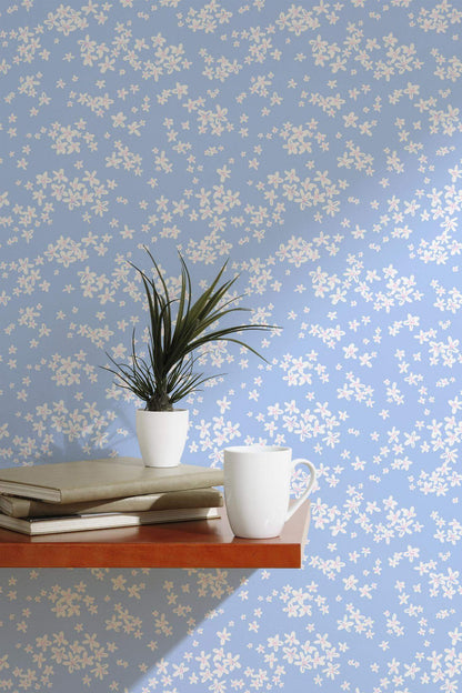 Light Blue Floral Wallpaper