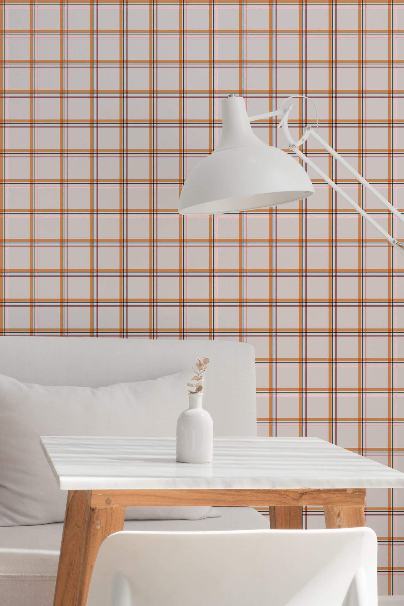 Beige Plaid Wallpaper