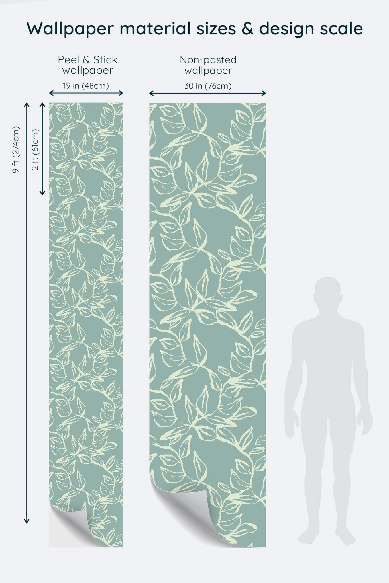 Sage Green Leaves Wallpaper