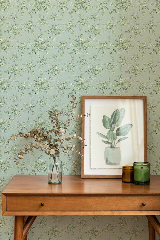 Green Floral Wallpaper