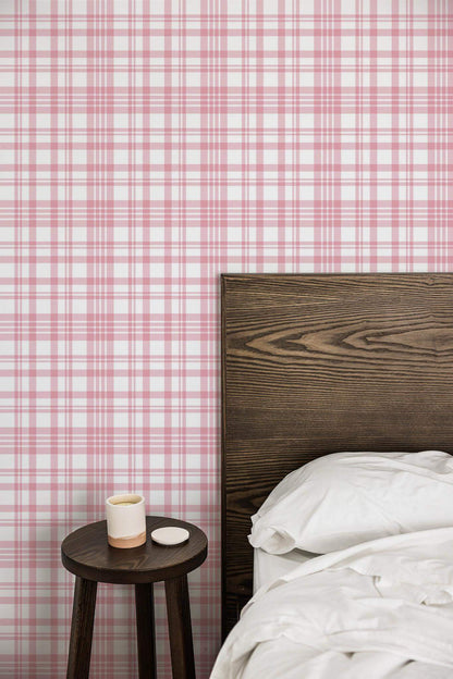 Pink Plaid Wallpaper