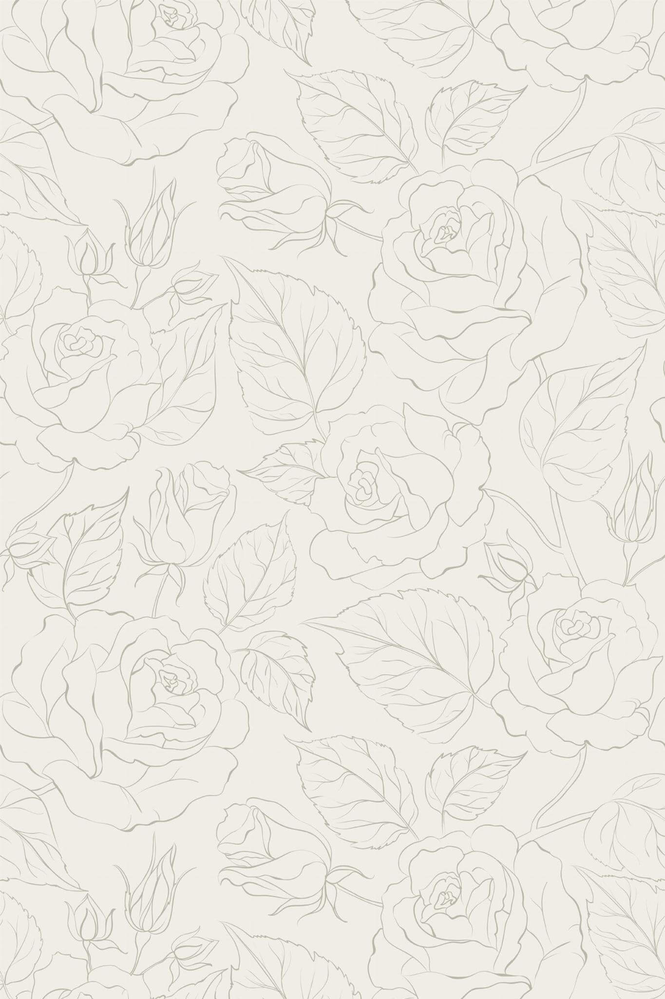 Cream Floral Wallpaper