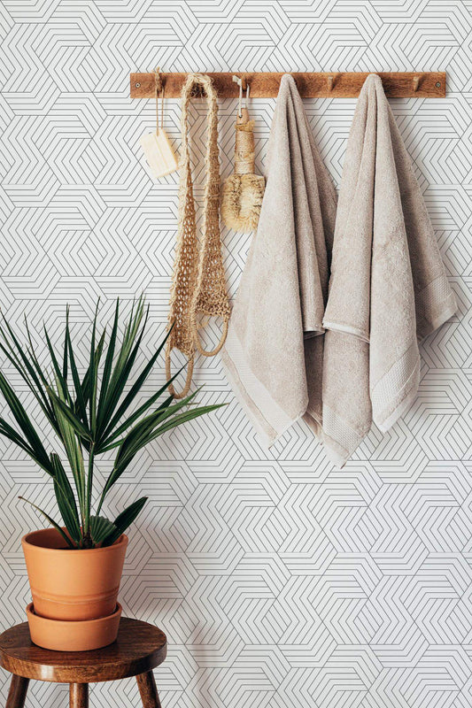 White Geometric Wallpaper