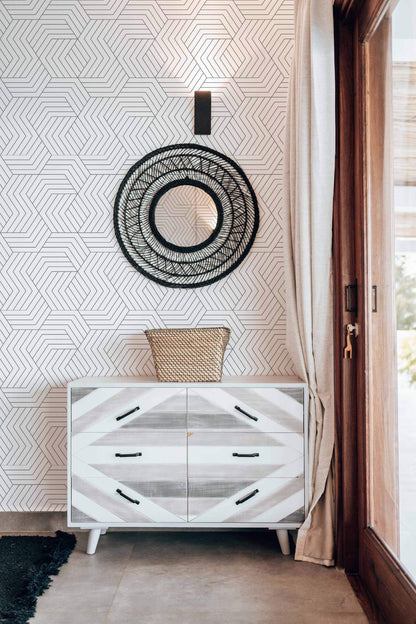 White Geometric Wallpaper