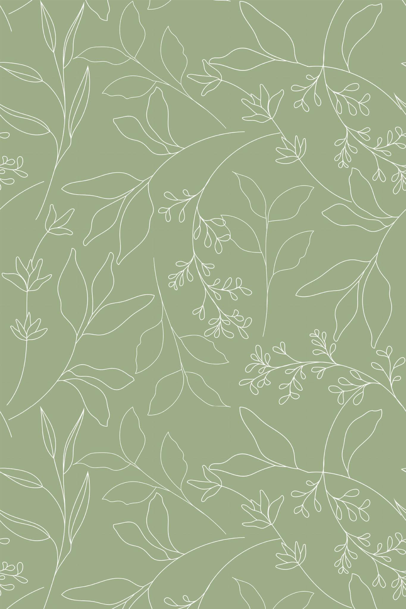 Sage Green Plant Wallpaper