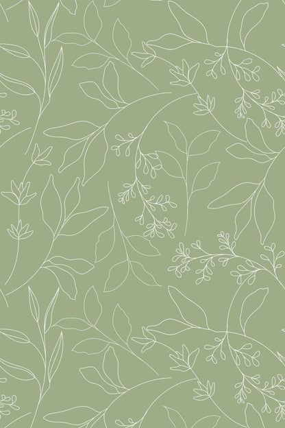 Sage Green Plant Wallpaper