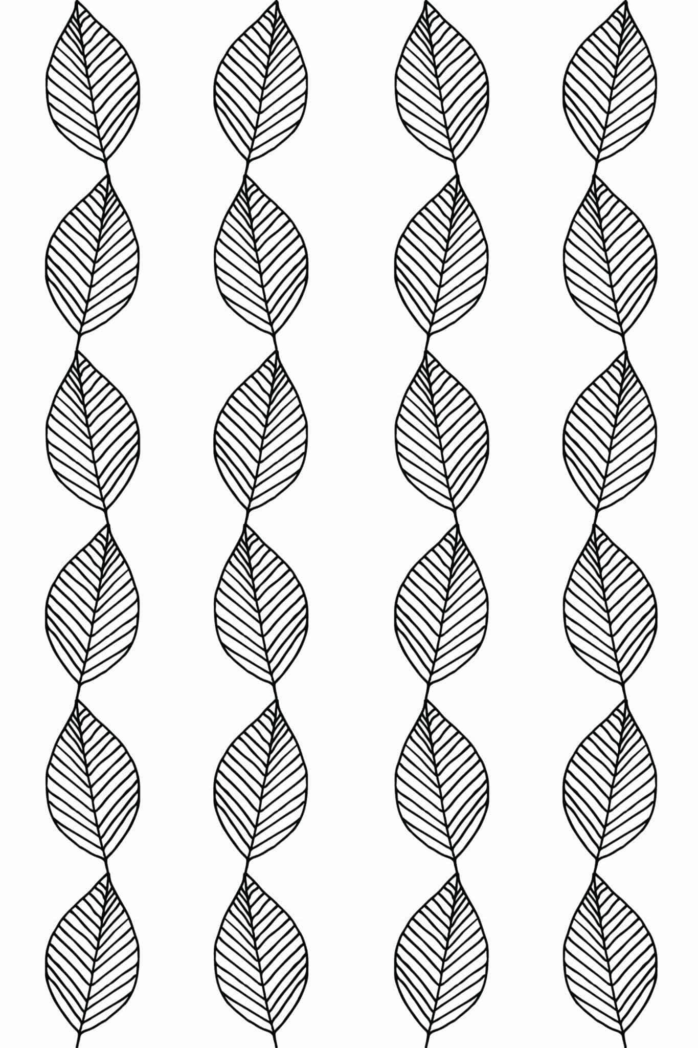 Black and White Leaf Wallpaper