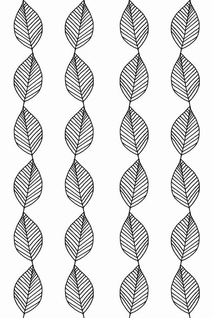 Black and White Leaf Wallpaper