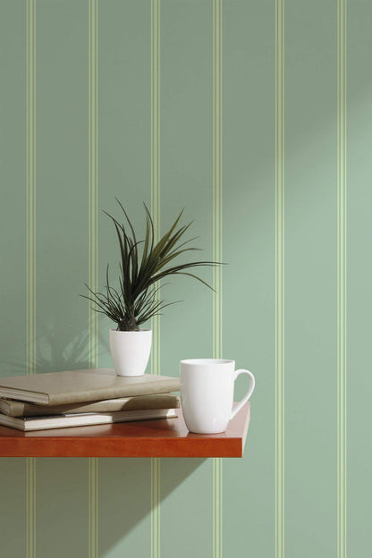 Green Striped Wallpaper