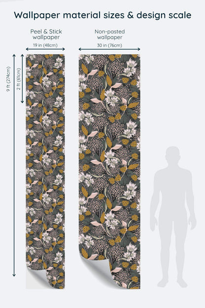 Grey Floral Wallpaper