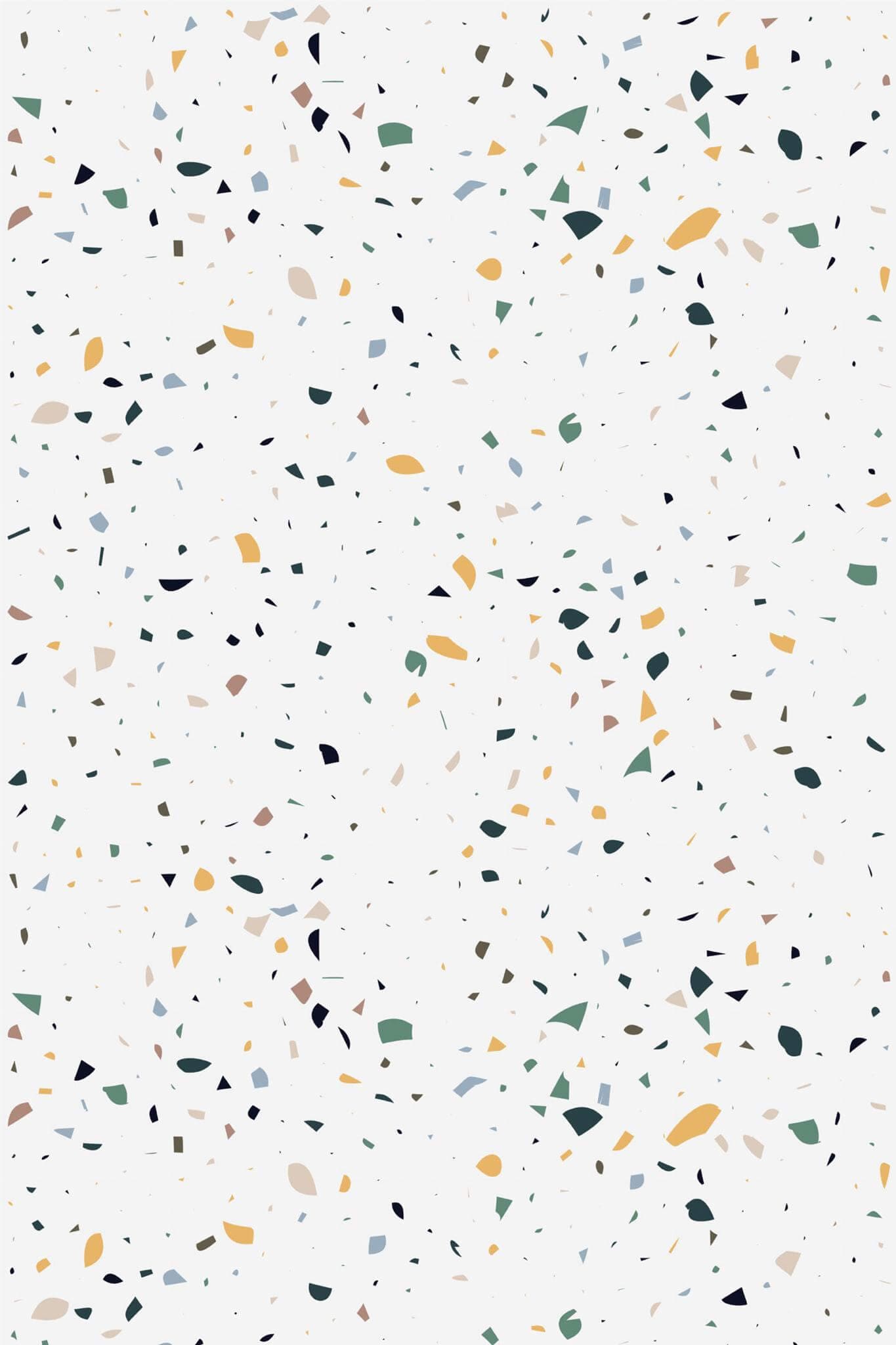 White Terrazzo Wallpaper