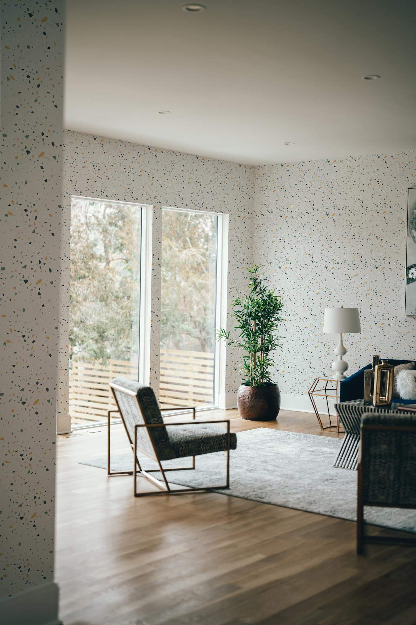 White Terrazzo Wallpaper