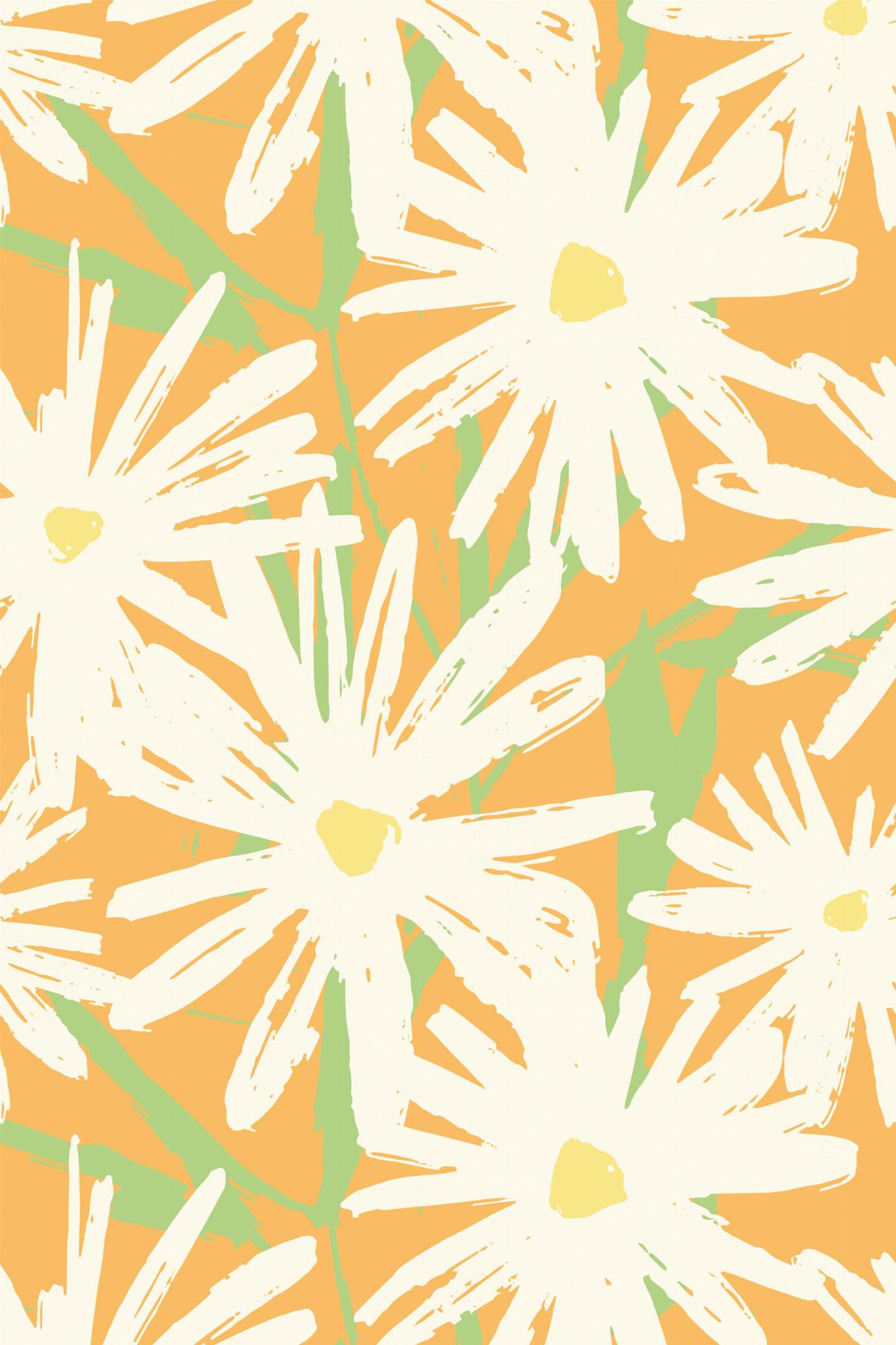 Retro Daisy Wallpaper