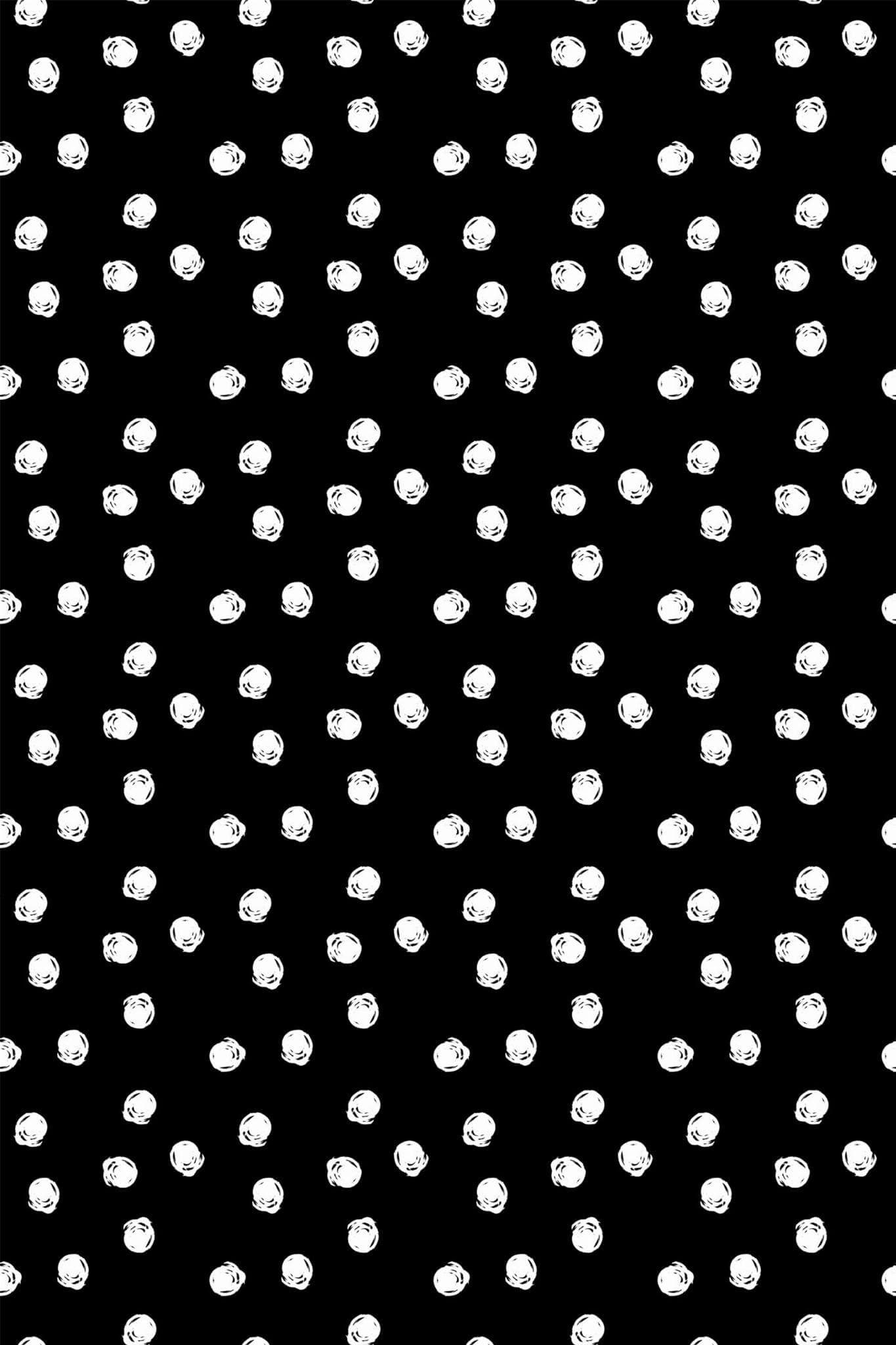 White and Black Polka Dot Wallpaper